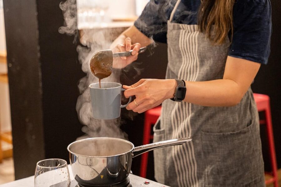 Bruges: Belgian Chocolate Making Workshop with Beer Tasting - Making pralines at Langestraat 52