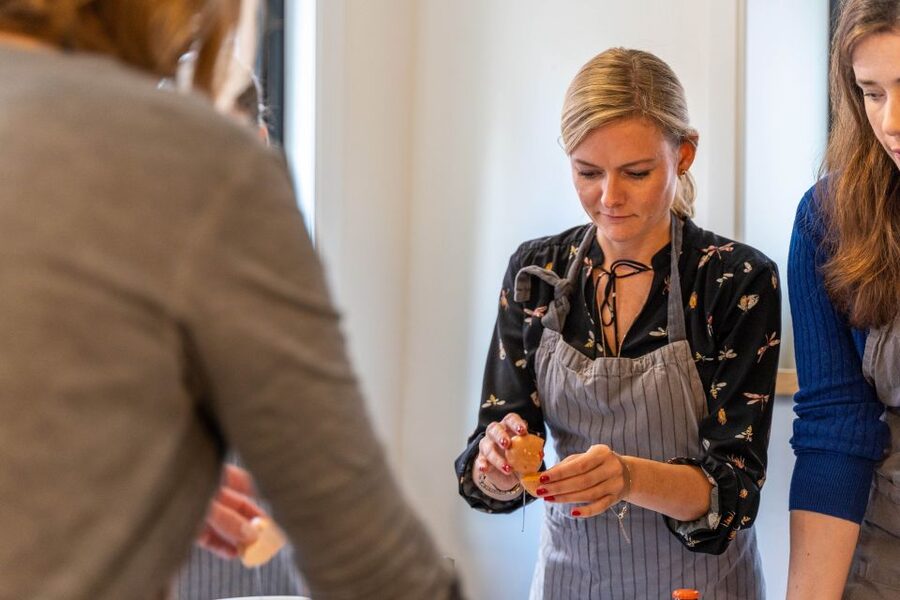 Bruges: Belgian Waffle-Making Workshop with Beer Tasting - Cooking the waffles, then eating your work