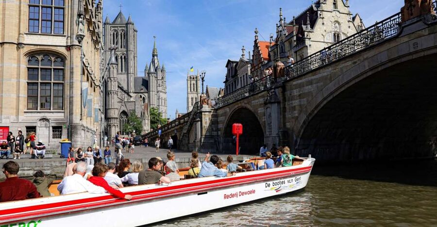 Ghent: 40 Minute Medieval Center Guided Boat Tour - Ghent’s three towers from the water