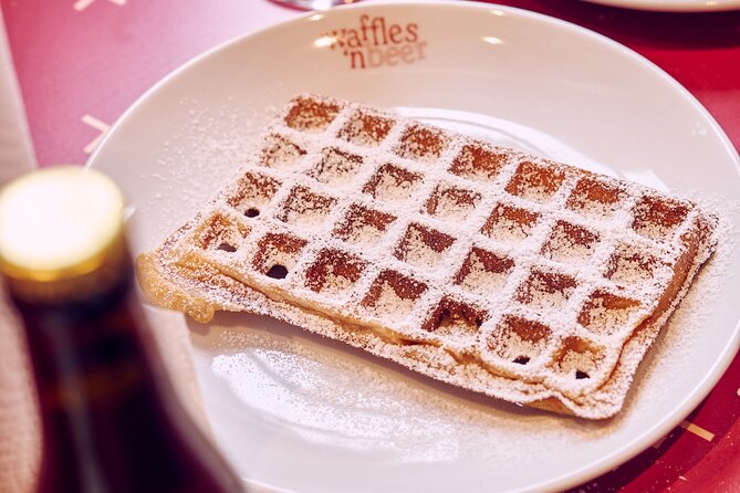 The Waffles 'n Beer Workshop in Brussels Centre - Making the batter two people at a station