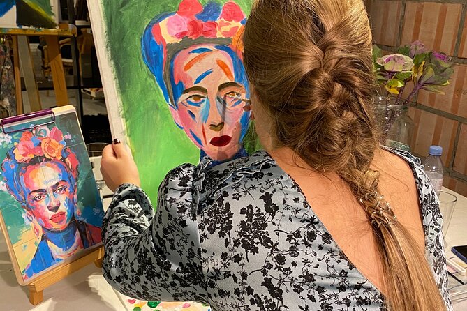 Wine and Painting Workshop Experience in Brussels - Acrylic paint and a Belgian canvas to take home